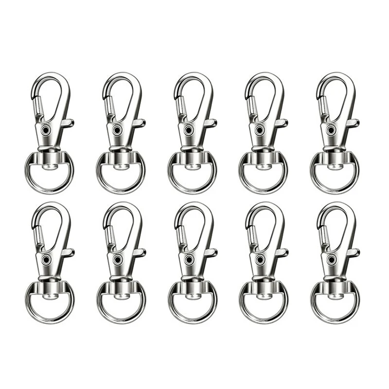 20pcsSilverColorRhodiumLobsterClaspClipsKeyHookKeychainSplit