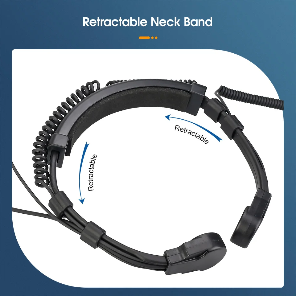 Retevis ETK007 Throat Mic Walkie-Talkie Headset Finger PTT For Kenwood Baofeng UV 5R UV 82 RB618 RT622 Two-way Radio Earpiece