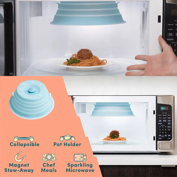 New Microwave Cover Splatter Guard Magnetic Folding Lid Microwave Plate  Cover anti-scalding Splash-proof Cover Heating Mantle - AliExpress