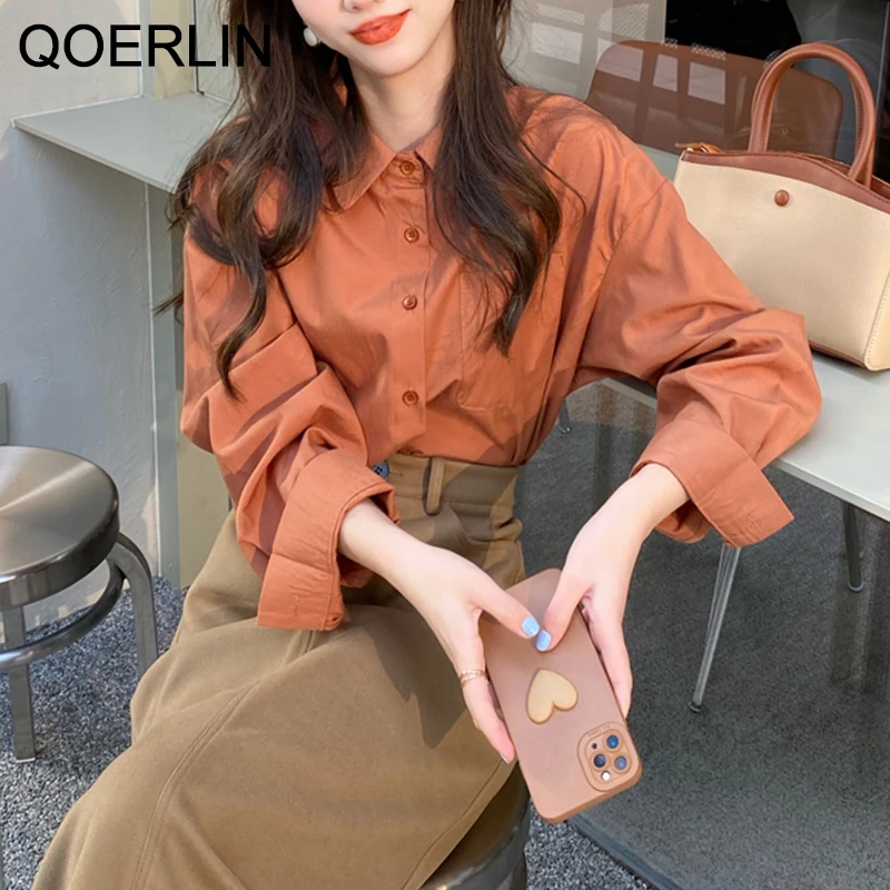QOERLIN Blouse & Skirts Elegant Stylish Office Ladies Sets Long Sleeve Single-Breasted Shirts Fashion Workwear Straight Skirts