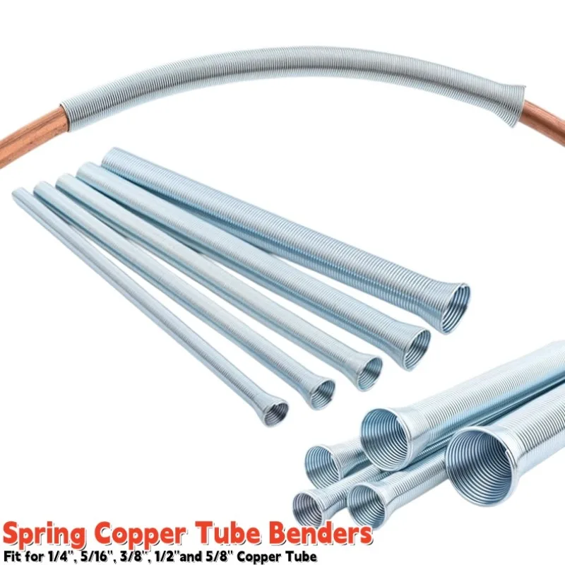 5pcs/set Air Conditioning Pipes Bender,Aluminum Pipe Bending Tool,External Spring Copper Tube Bender for O.D. 1/4" To 5/8" Pipes