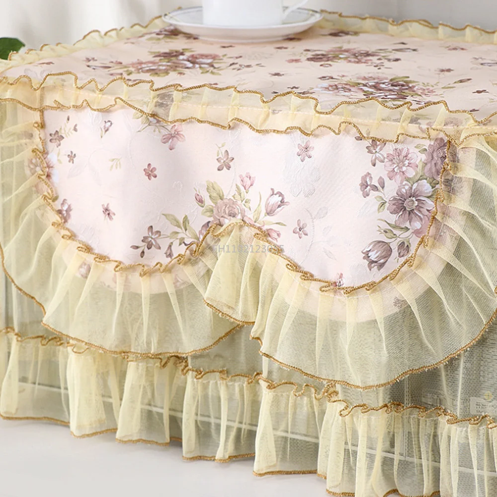 Full Coverage Microwave Cover Towel Electric Oven Protective Cover Kitchen Accessory Household Tassel Dustproof Microwave Cover