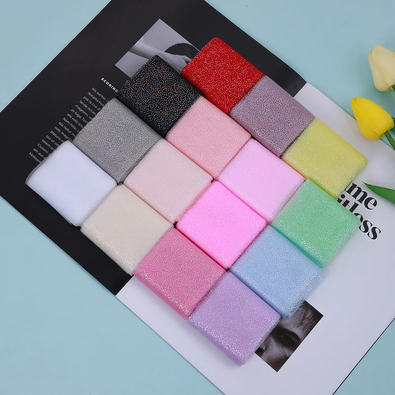 

Лента Тюлевая Блестящая Серебристая в горошек, 6 см, 5 ярдов