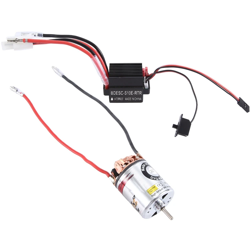

540 щеточный двигатель и 1/10 A ESC щеточный контроллер скорости двигателя с 2A BEC для радиоуправляемых внедорожных гоночных автомобилей запчасти для грузовиков