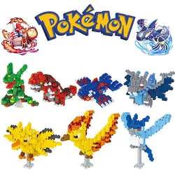 Pokemon Cartoon Building Blocks Anime Characters Groudon Kyogre Rayquaza Mini Action Figure Educational Game Toy Kids Gift