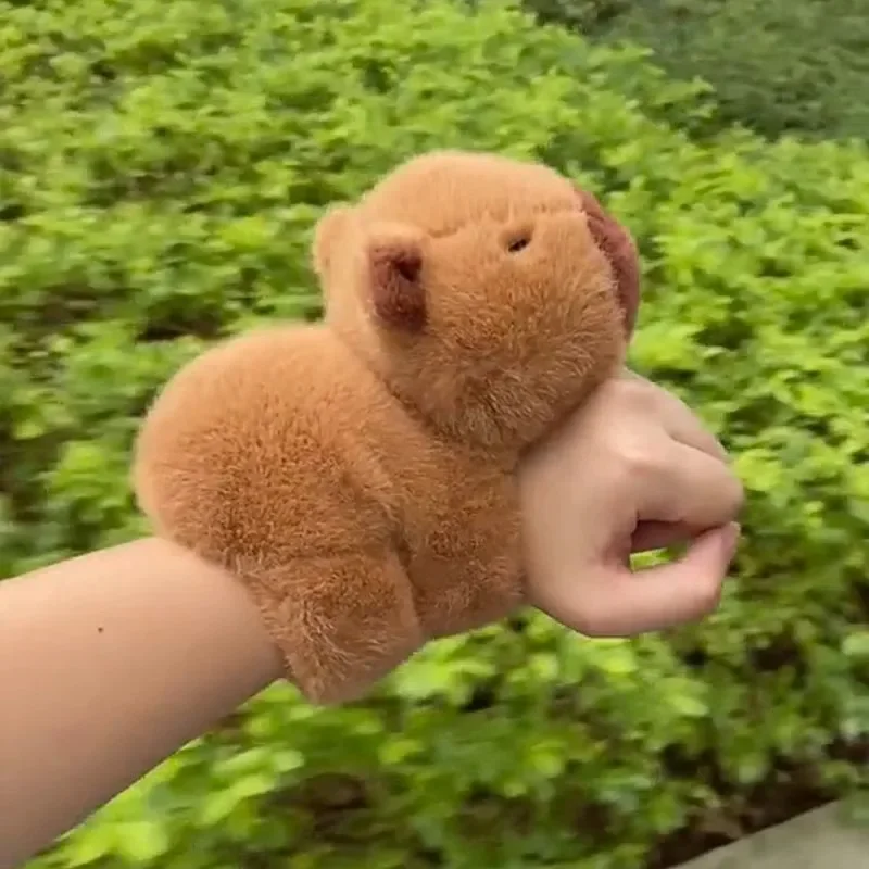 Capybara Plush Papa Circle Simulation Animals Raccoon Fox Husky Cat Monkey Wrapped Around Arm Doll Birthday Kid Gift Toy 3