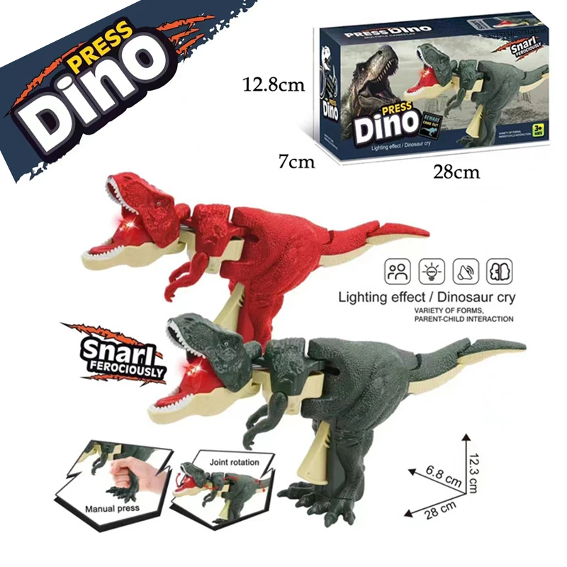 Dekompressions-Dinosaurier-Spielzeug für Kinder, kreatives handbetriebenes Teleskop-Federschaukel-Dinosaurier-Zappelspielzeug, Weihnachtsgeschenke für Kinder_voghion.com