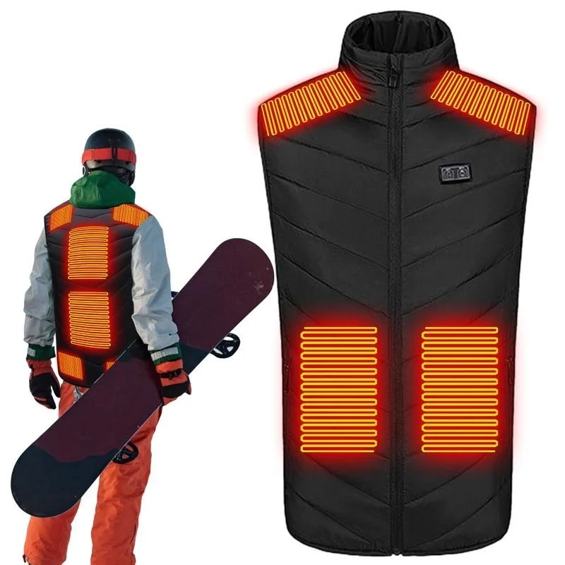 

USB Charging Heating Vest Waterproof Heated Hunting Vest 11 Heated Zones Warm Heated Jacket Vest For Outdoor Hunting Fishing