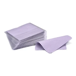 Silver Polishing Cloth Set - 50 Pack of Premium Soft Cleaning Wipes (8x8 Light Purple)
