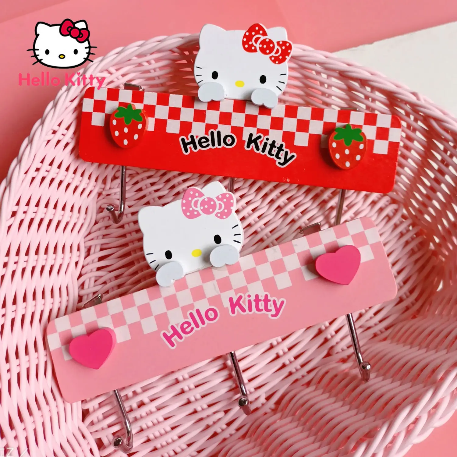 Hello Kitty Cute Cartoon Creative Toilet Hook Strong Viscose Wall-mounted Door Rear Wall Wall-Free No Perforation
