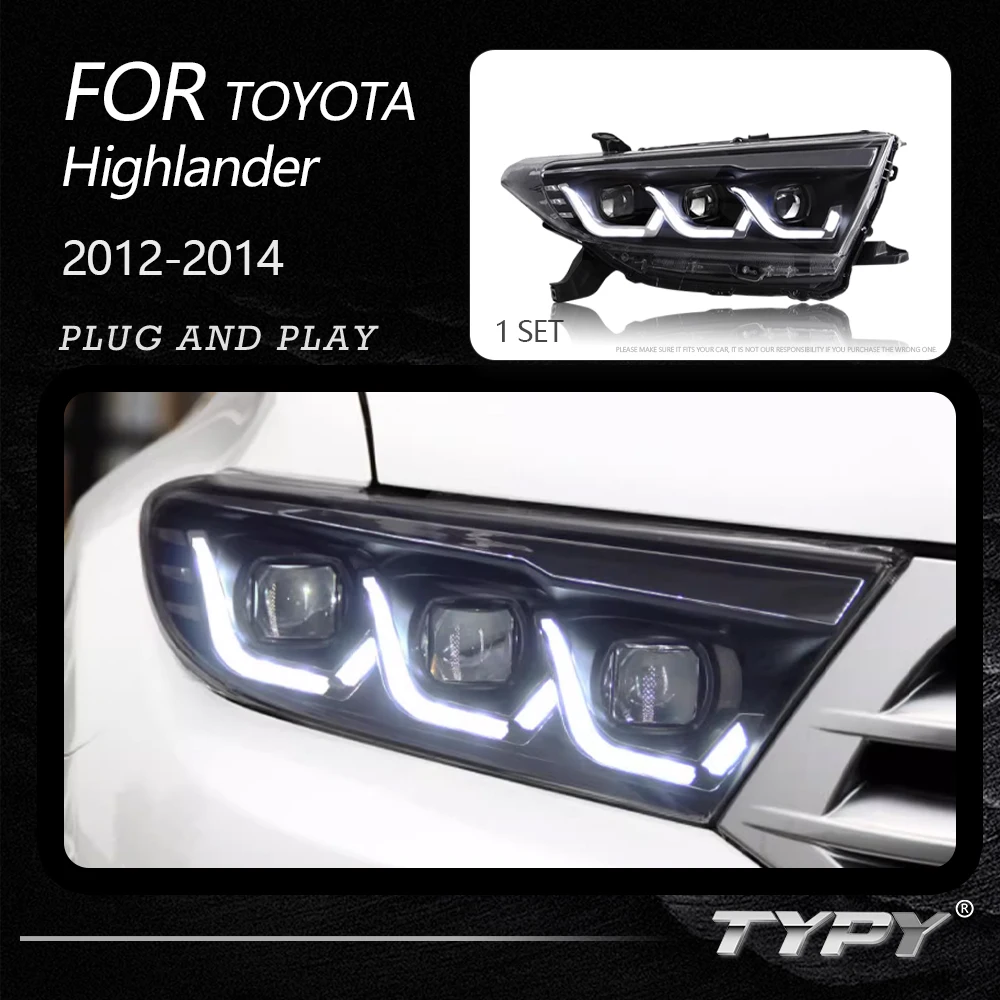 

TYPY Car Headlights For Toyota Highlander 2012-2014 LED Car Lamps Daytime Running Lights Dynamic Turn Signals