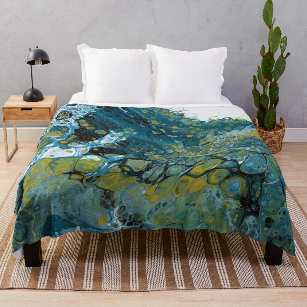 

Teal Wave Throw Blanket Decoratives Large blankets and throws Blankets