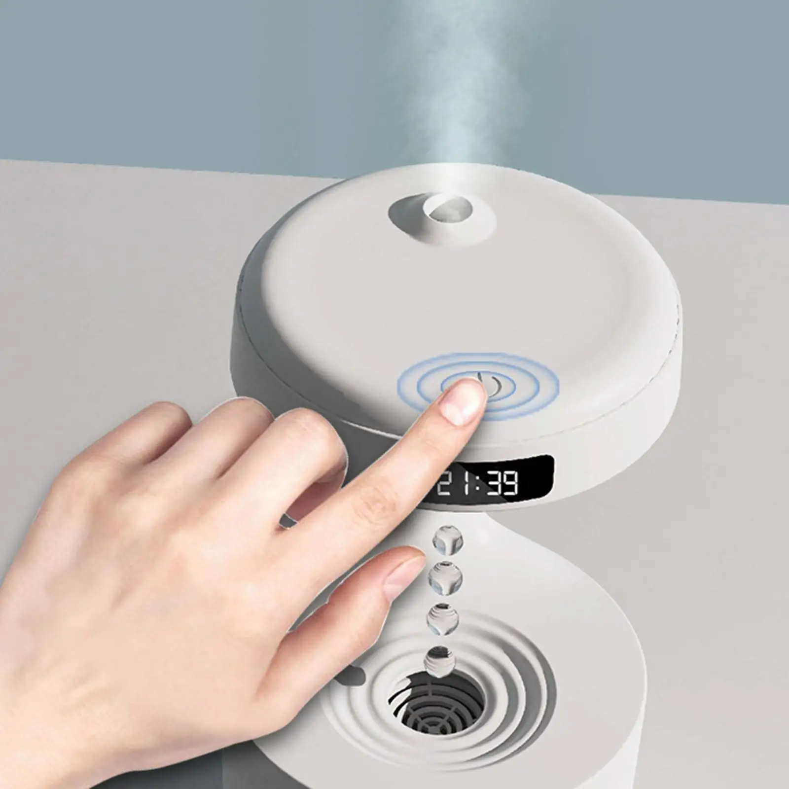 800ML Gravity Water Droplets Diffuser Air Humidifier Cool Fogger with LED Display Office Bedroom Desktop 3