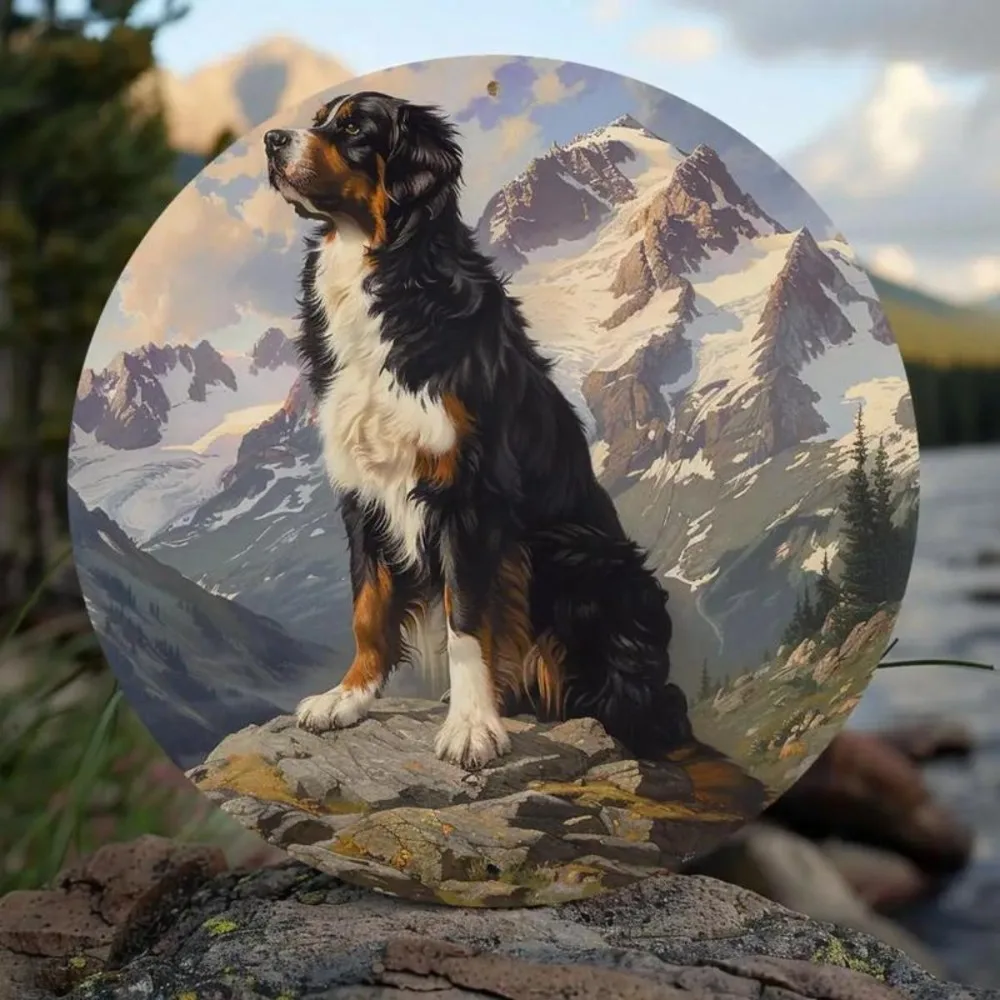 round-bernese-mountain-dog-sign-2d-flat-majestic-indoor-outdoor-decor