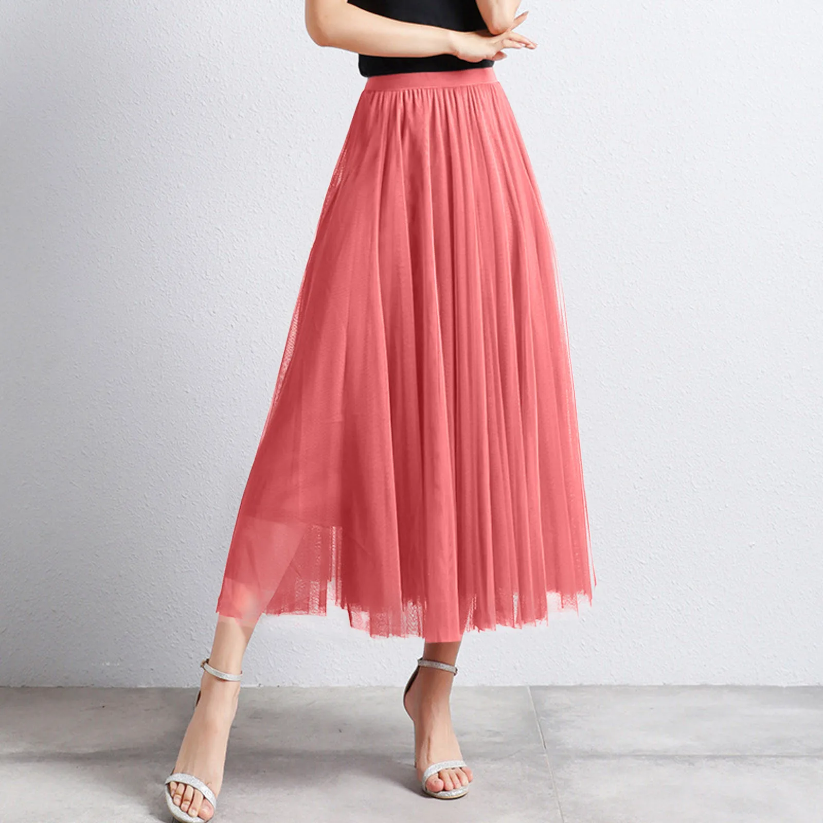 

Holiday Party Costume Flattering Chic Maxi Skirt With High-Waisted Cut And Puffy Lace Perfect For Summer Festivals And Dancewear