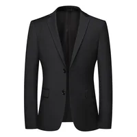 Blazer nouveaux hommes mode affaires couleur unie Style britannique travail professionnel marié robe de mariée meilleur homme Blazer veste 2