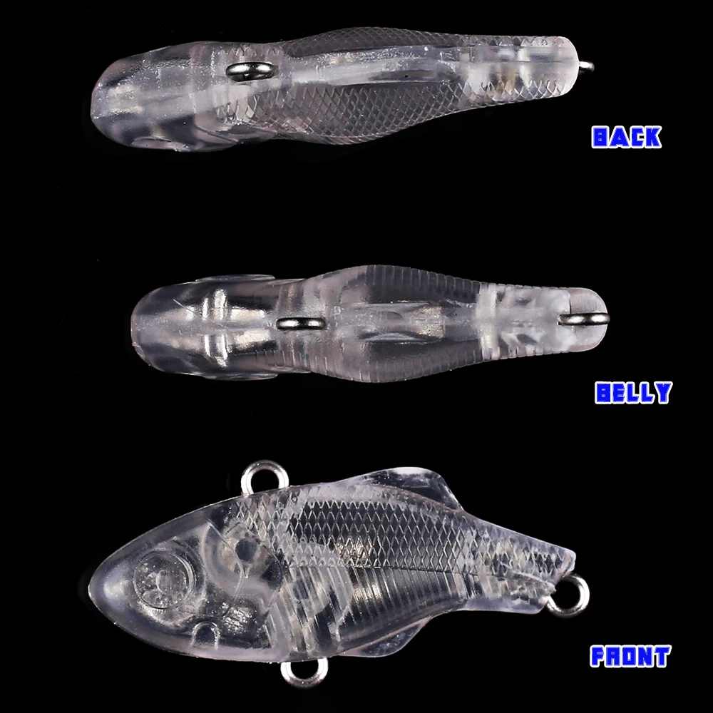 CCLTBA 20PCS/LOT Unpainted Mini VIB Baits 3.5cm/2.7g Sinking Hard Artificial Fishing Lures Blanks Vibration Wobble DIY Lure