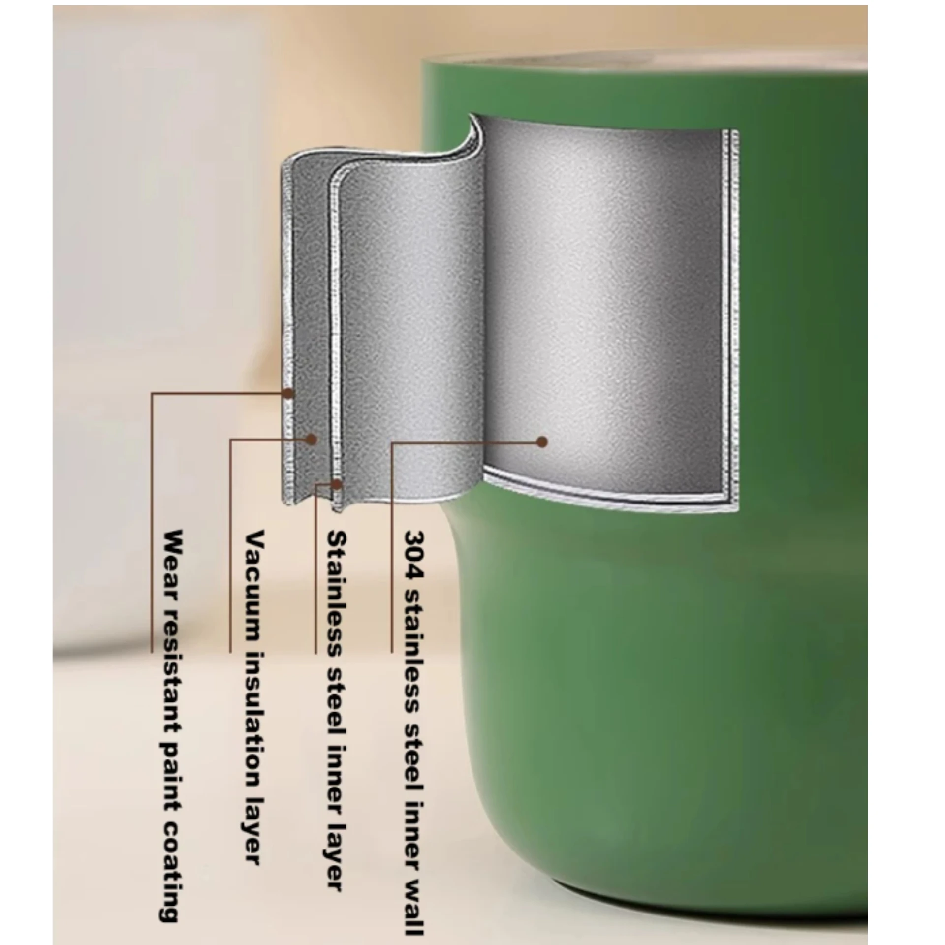 Description Picture 5 of item304 Stainless Steel Vacuum Tumbler, Portable Travel Mug for Hot & Cold Beverages - 255ml Travel, Coffee, Party Cup in 4 Colors