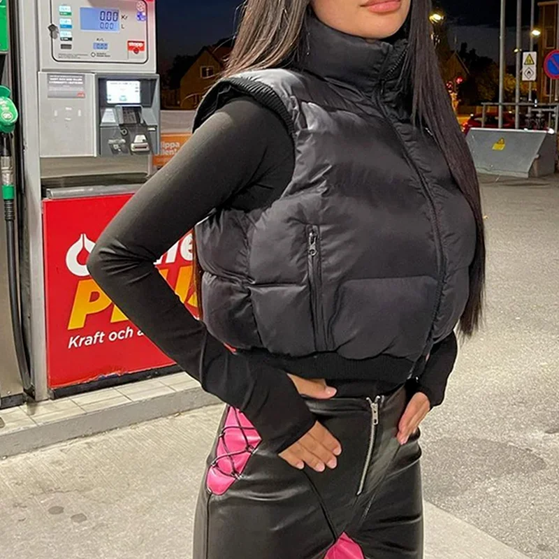 Parker Coat New Fashion Winter Stand Collar Cardigan Coat Women's Down Jacket Black Down Coat Vest Zipper Ladies Lapel Clothes