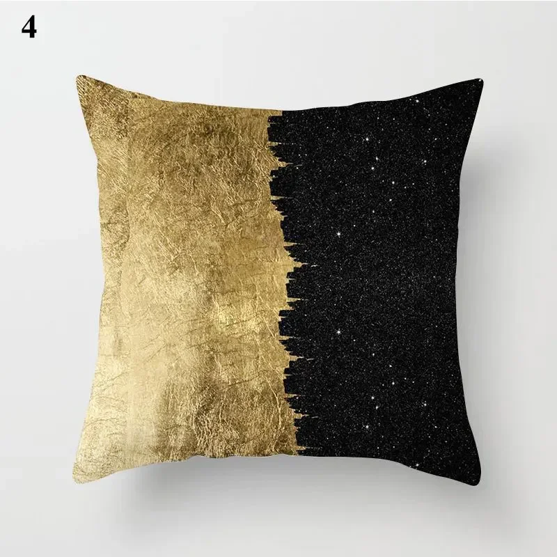 45x45cm Gold Leaf Decorative Pillow Cover Polyester Print Cushion Cover Car Sofa Throw Pillow Cover Home Decorative