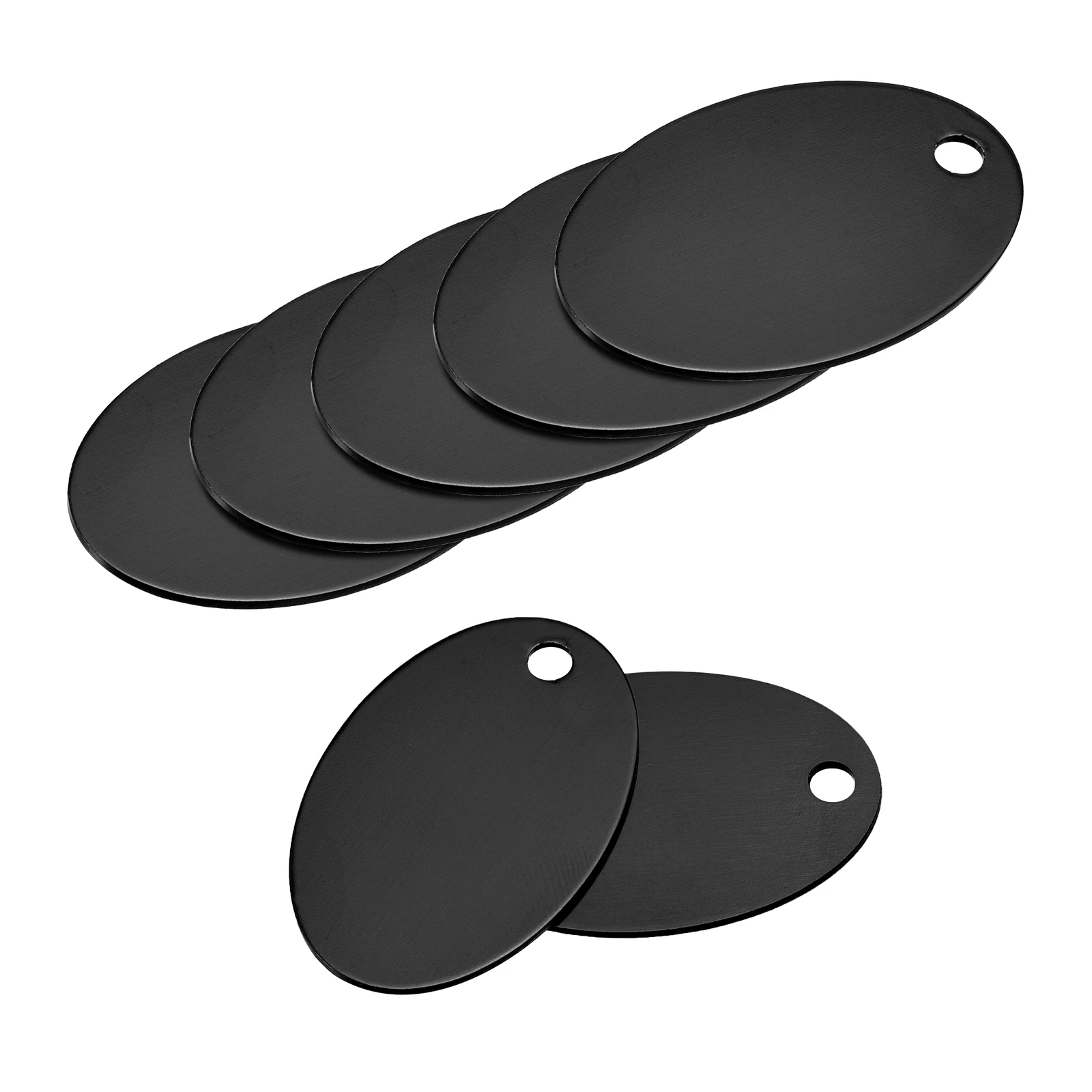 

uxcell 25pcs Metal Oval Stamping Blank DIY Label Aluminum Tags 25x38mm Black for Craft, Pendant Decoration