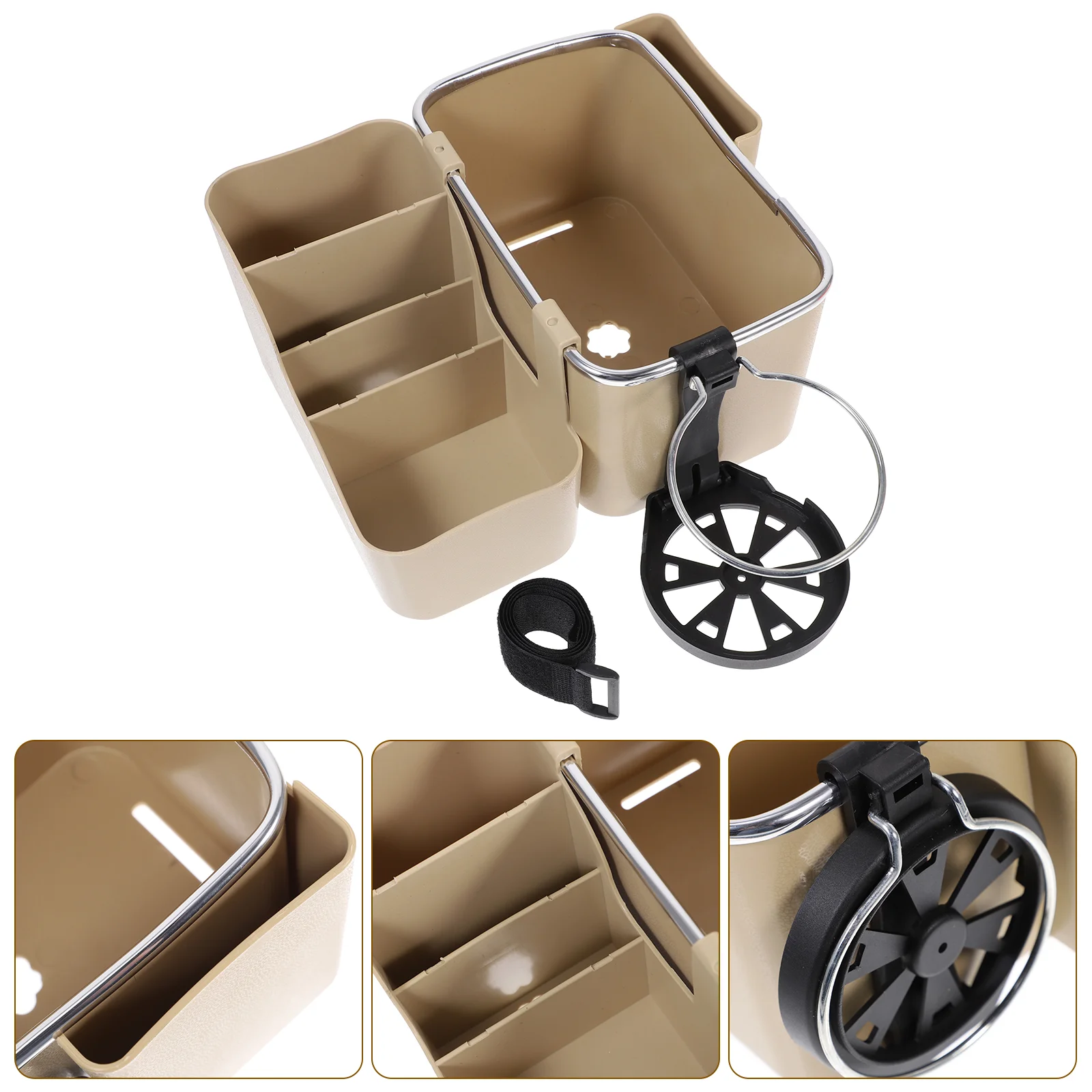 

Car Storage Box Console Organizer Central Armrest Container Cup Holder Center for Case Hand