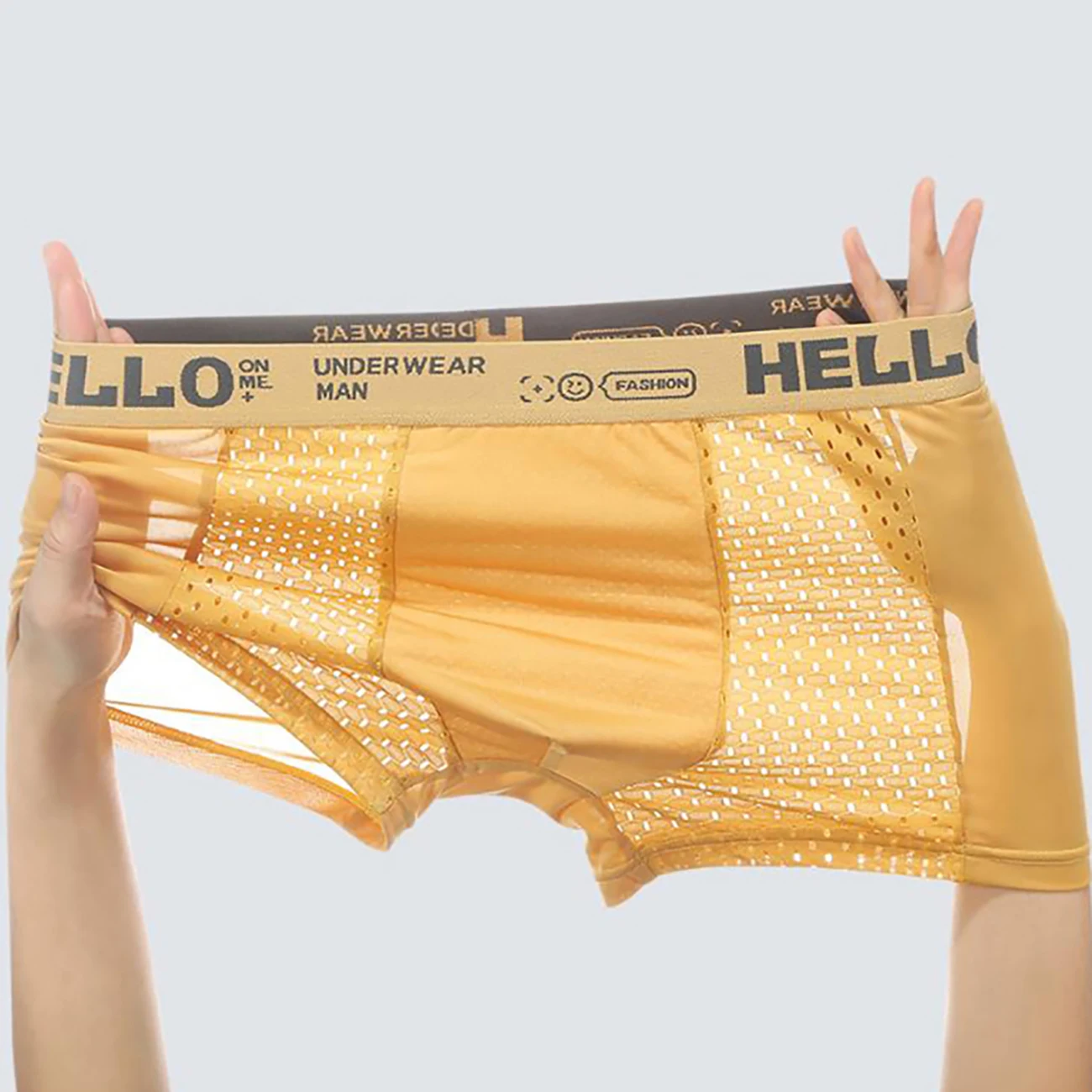3PCS/LOT Men's Underwear Breathable Mesh Man Underpants Male Thin Sexy Boxers Men Panties Boxer Shorts Ice silk