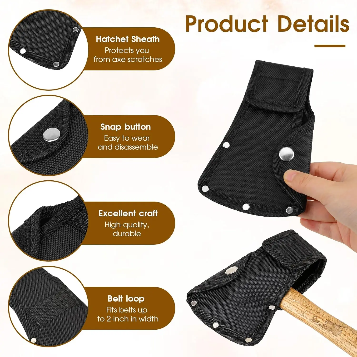 Axe Head Sheath Holster Hatchet Cover for 1-1/4lb Axe Ax Head Sheath Holster Hatchet Blade Protector for Outdoor Work Cover