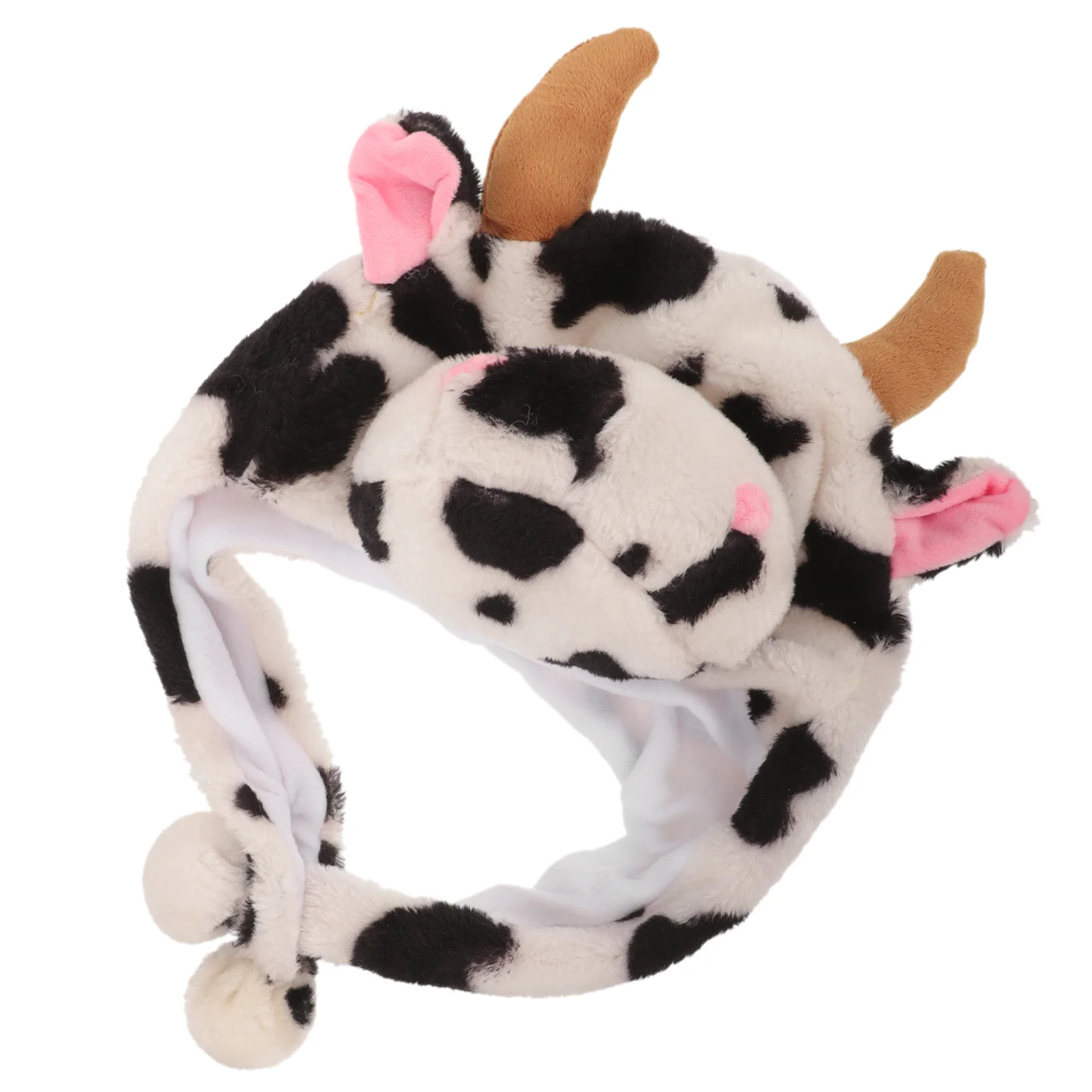 Plush Animal Hat Cow Ears Hat Warm Cow Horn Hat Decorative Cow Hat for Women