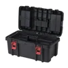 22-Inch Heavy-Duty Black Tool Box with Clear Lid Organizers Removable Utility Tray Carrying Handle 2