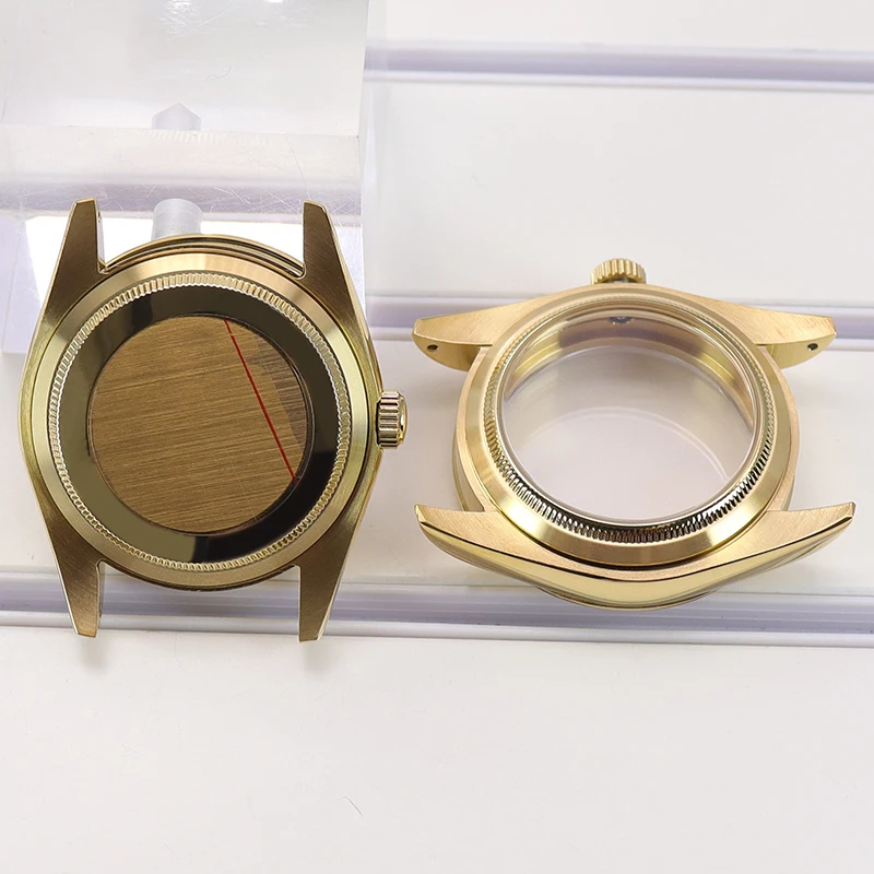 Watch accessories watch case watch protective case watch cover watch protective cover FENYA 36mm 40mm Gold Round Edge Watch Case Sapphire Glass For Oyster Seiko NH36 NH35 NH34 Miyota 8215 Movement 28.5mm Dial 10ATM