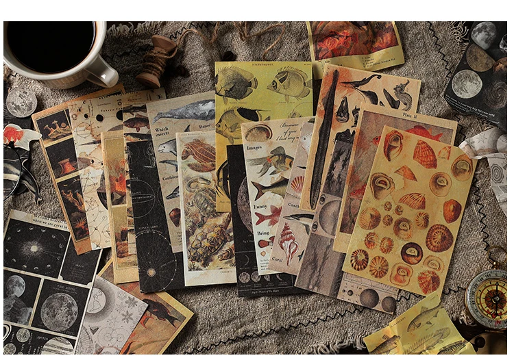 60 Blatt kreatives Scrapbook, Vintage-Materialien, Papier-Kombi-Set, DIY, Junk-Journal, Collage, Fotoalbum, Retro-Kunstpapier – Detail 25