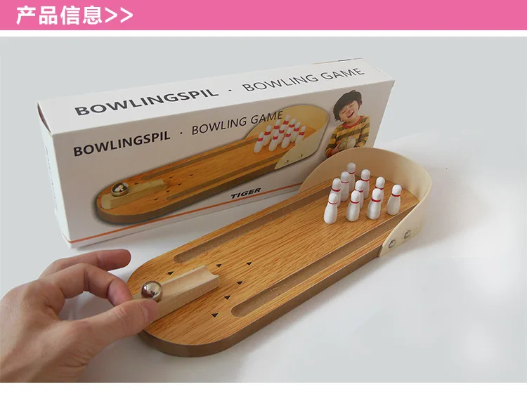 Description Picture 2 of itemGames for Children Mini Bowling Tabletop Game Children's Educational Innovation Toys Solid Wood Table Entertainment Sports