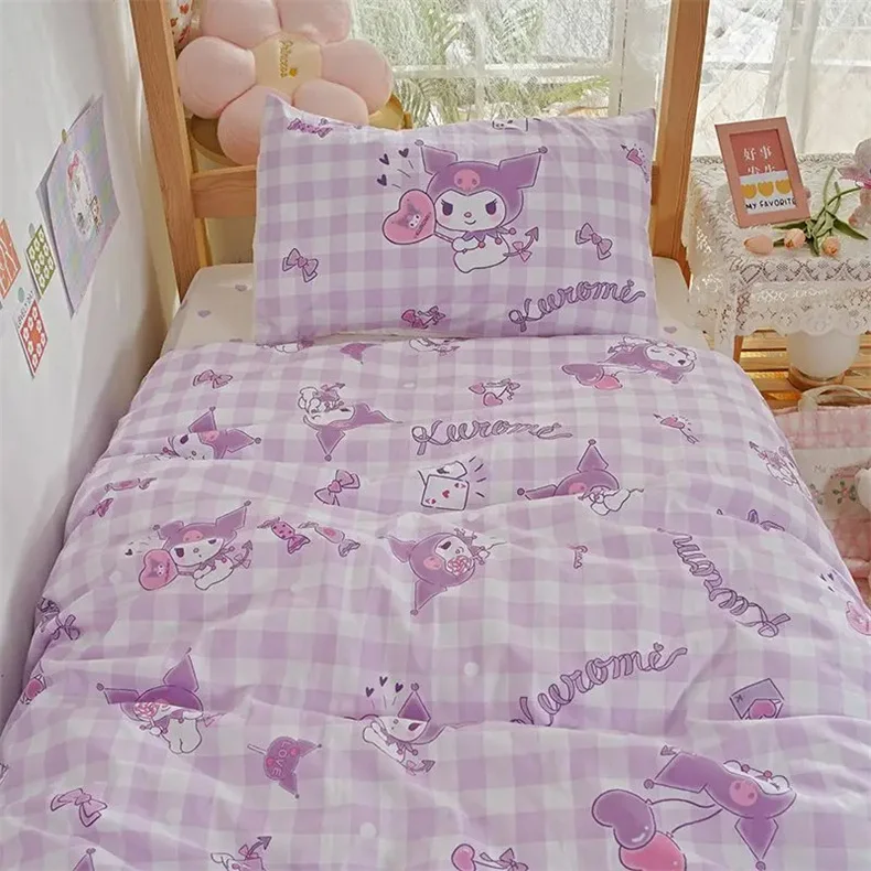 Description Picture 5 of itemSanrio Anime Series Lilac Duvet Cover Cartoon Kuromi Cute Bedding Set Pillowcase Children's Birthday Gift Bedroom Decorations