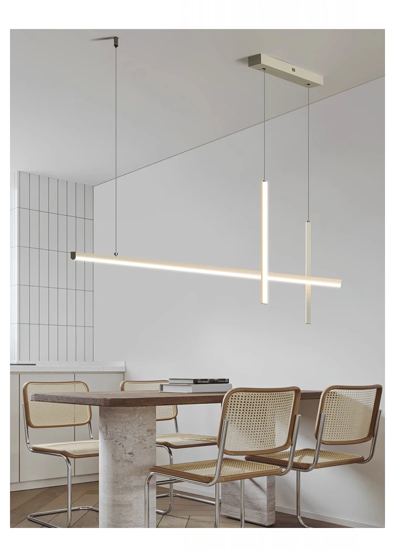 Description Picture 5 of itemModern Minimalist Long Strip Led Pendant Lamp Dimmable For Table Dining Room Bar Chandelier Lighting Home Kitchen Light Fixtures
