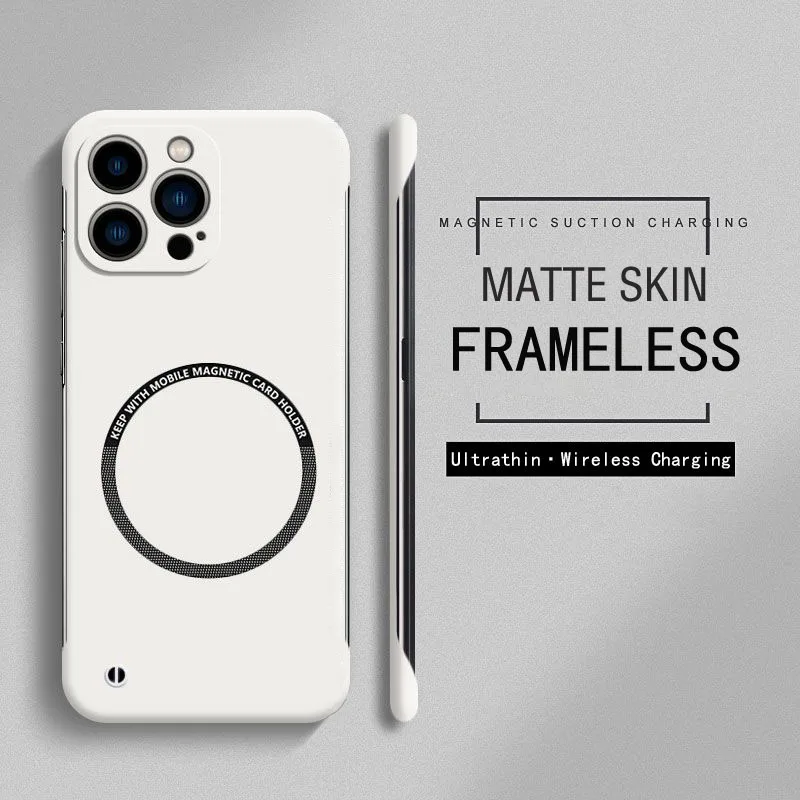 Frameless Ultra-Slim Magnetic Matte Phone Case with Hard PC Back Cover
