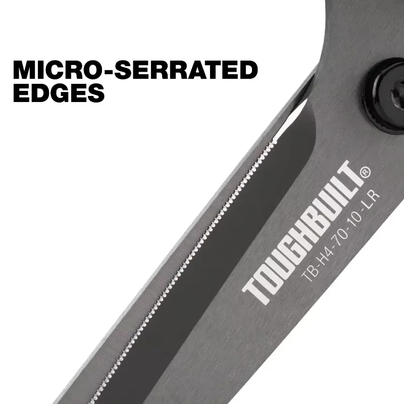 TOUGHBUILT TB-H4-70-10-LR 5-in Micro-serrated Open Handle Spring Assisted Scissors Hand Tools 4