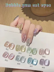 Set of 1 - 12 Ice Transparent Wine Glass Beads Cat Eye Gel Nail Polish - Sweet Spring/Summer Pink Collection (Paopaotang1 - 8)
