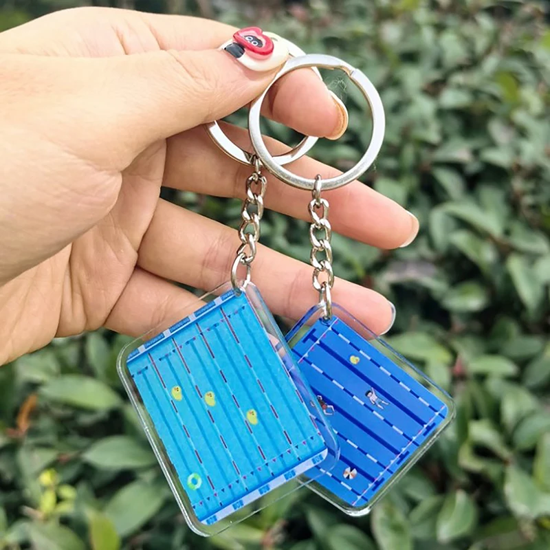 Tollaslabda keychain Mali Tenisz Medál Kopogás pong Plató akril keychain Poggyász accessor