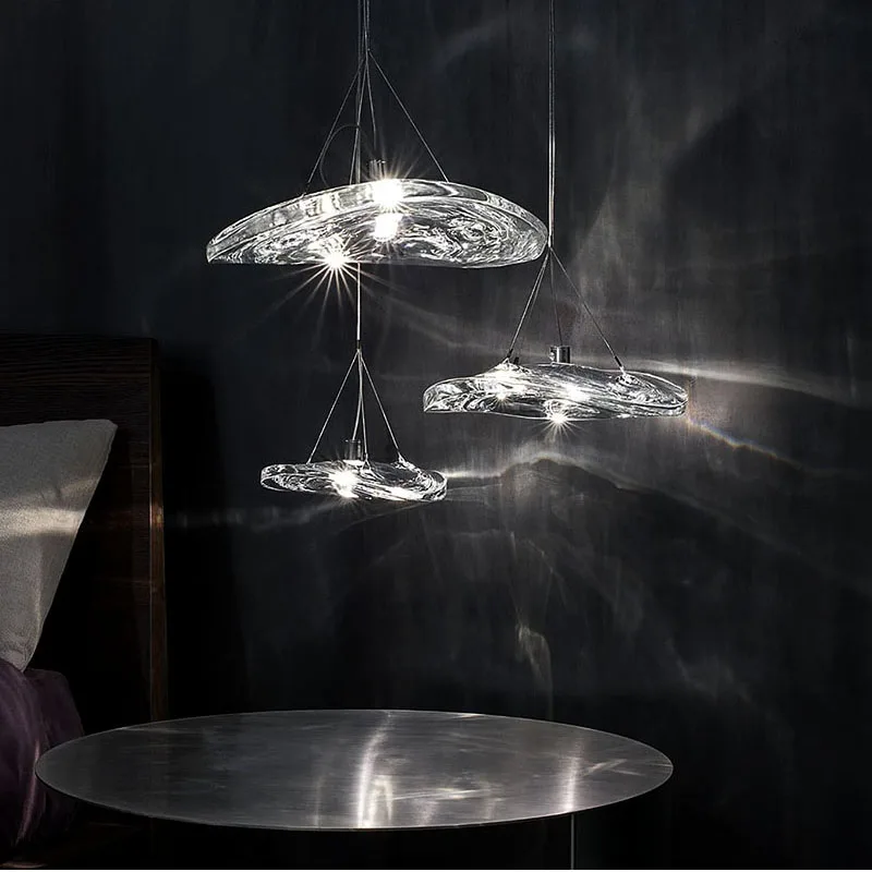 

Modern Living Room Decoration Luxury Minimalist Crystal Chandelier Italian Designer Restaurant Indoor Pendant Lighting