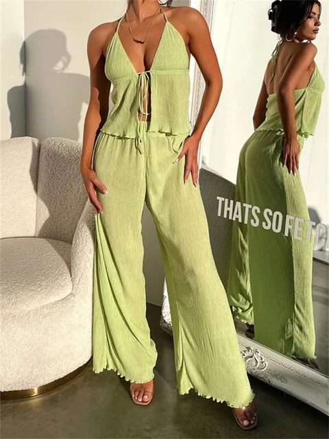 Chic Two Piece Palazzo Pants Set