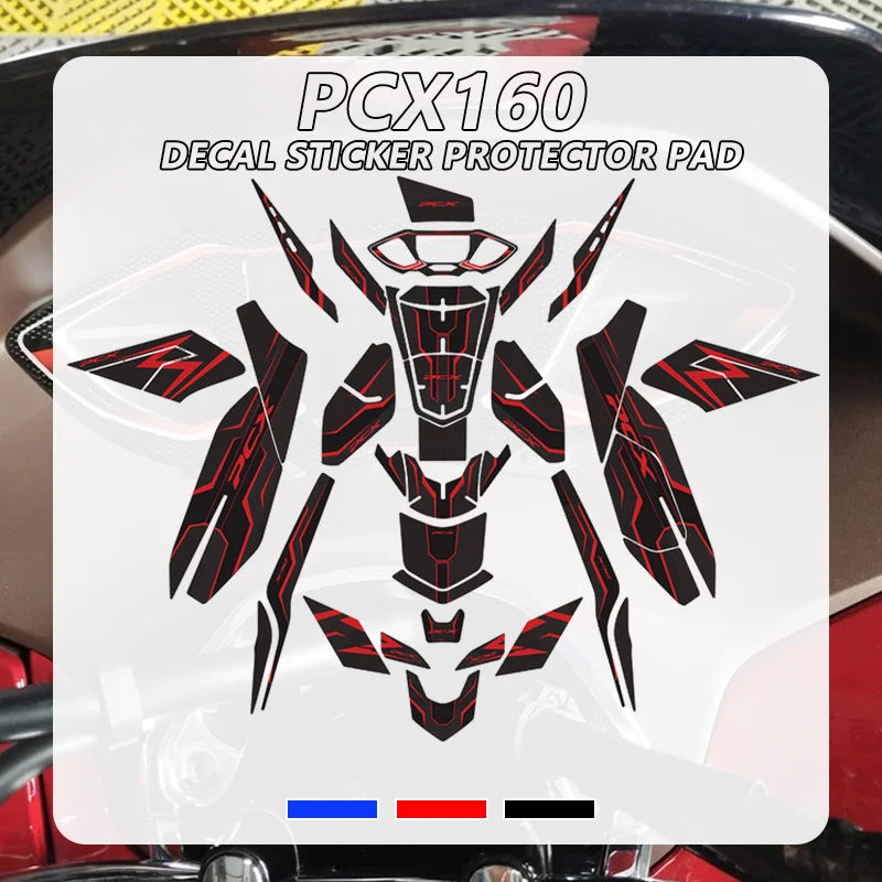 

NEW For Honda PCX160 PCX 160 2021-2022 3D Gel Front Rear Fairing Stickers Moto Whole Body Fuel Tank Pad Decal Sticker Decor Kits