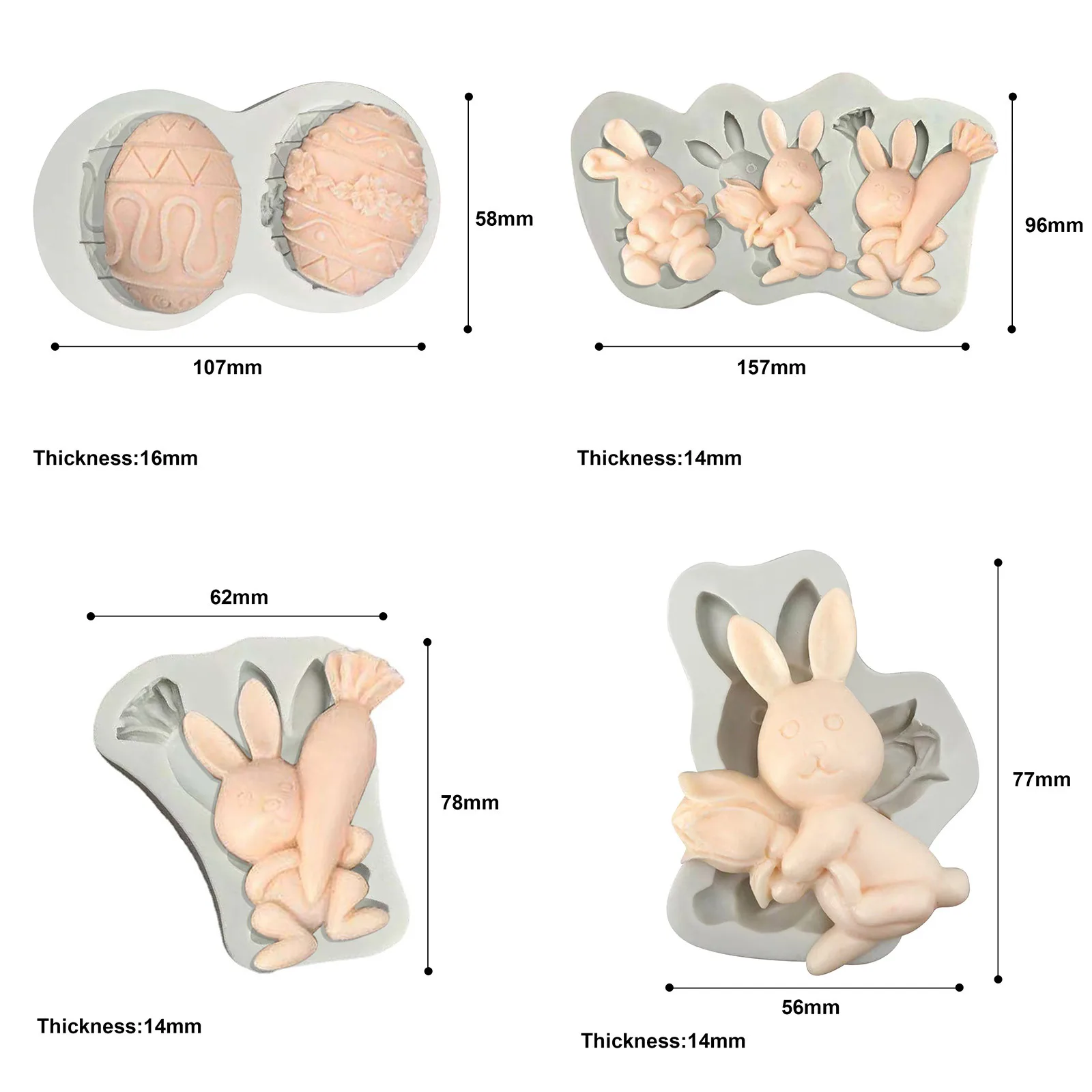 8pcs Happy Easter Cookie Cutters Set Easter Egg Bunny Chick Fondant Cookie  Stamp Carrot Rabbit Pastry Biscuit Embossing Molds