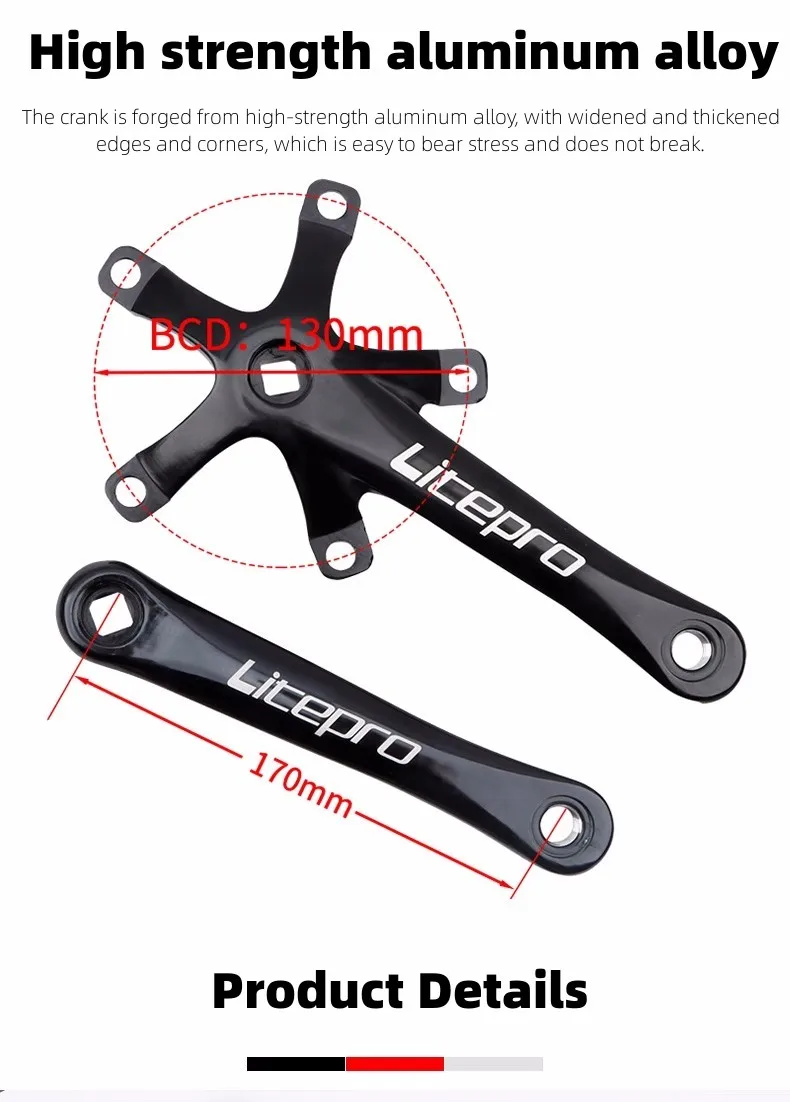 Bicycle Crankset Folding Bike Crank 130 Bcd 46/48/50/52/54/56/58T