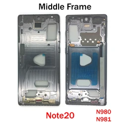 Enhanced Smartphone Middle Frame Housing with LCD Front Frame Bezel and Side Button - Silver (Note20 N980 N981)