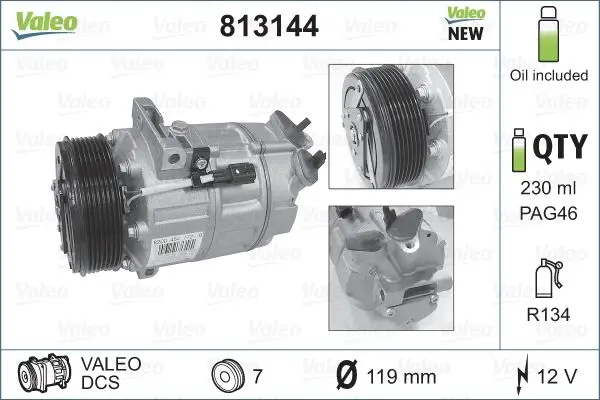 

813144 for air conditioning compressor TRAFIC ESPACE MOVANO dano DCI 06