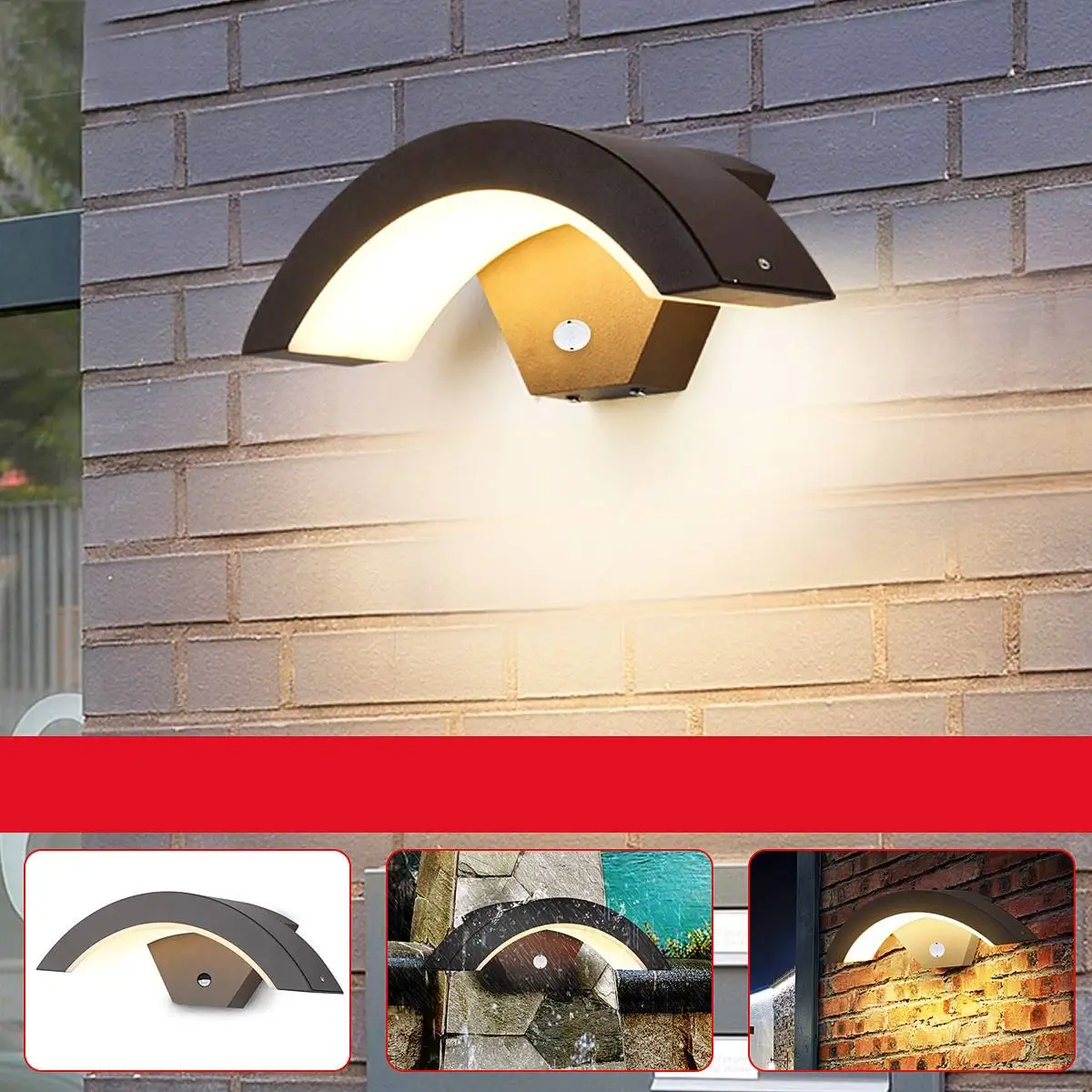 

15W LED Outdoor Light Wall Lamp House Lighting with Motion Sensor Anthracite