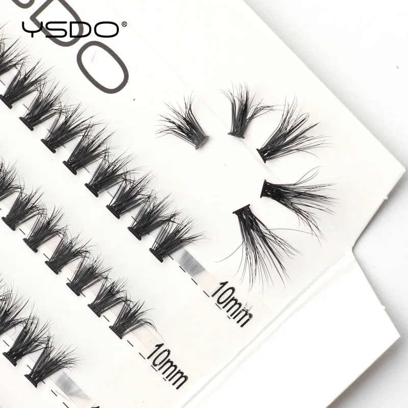 Natural Soft Individual Eyelash Extensions Black 4D Cluster Lashes