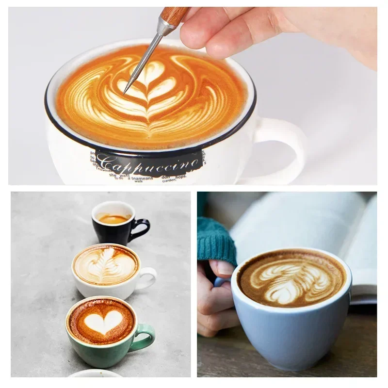 Coffee Pen Needle Stainless Steel Latte Pull Flower Coffee Decorating Art Pen Cappuccino Espresso Art Needles Barista Coffee Accessories