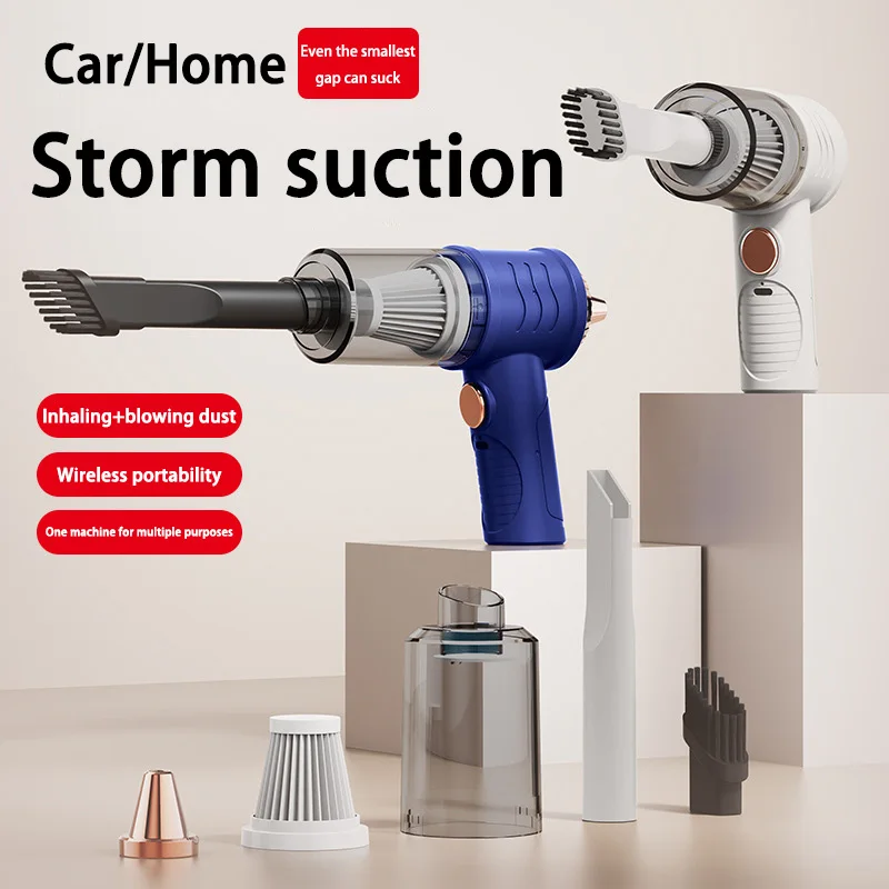 Small Multifunctional Vacuum Cleaner Wireless Charging Suction And Blow Integrated Strong Power Vacuum Cleaner For Car And Home
